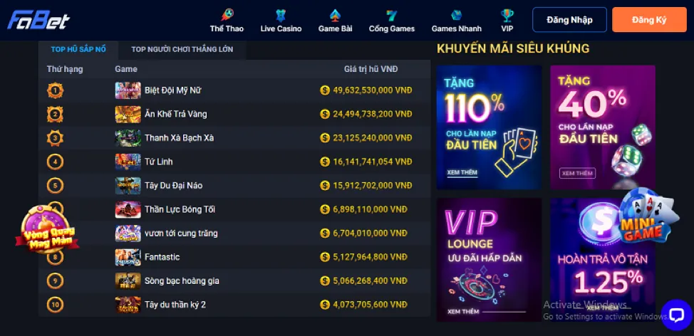 Giao diện ứng dụng 777 Slot Casino trên điện thoại